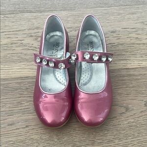 MonaLisa Pink Dress Shoes with Shiny Finish